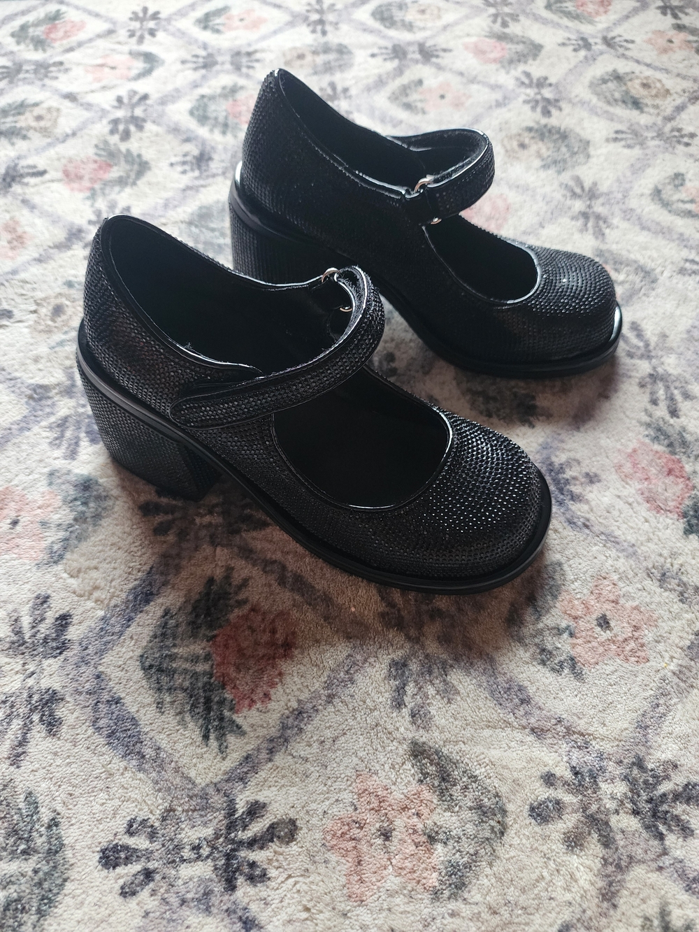 Women’s Black Mary Jane Block Heel Dress Shoes